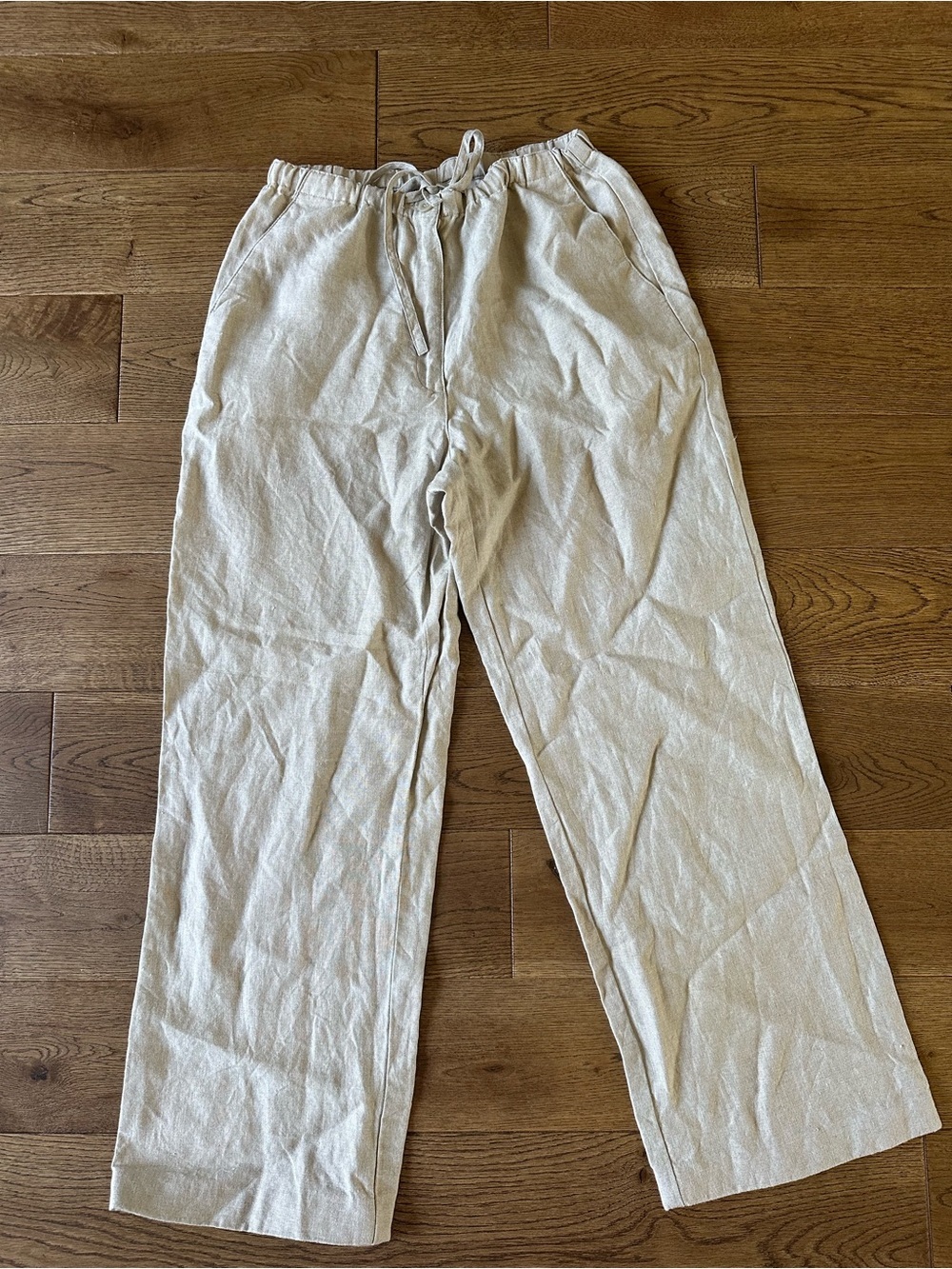 Liz Claiborne 100% Linen Pants Sz 4 Oatmeal